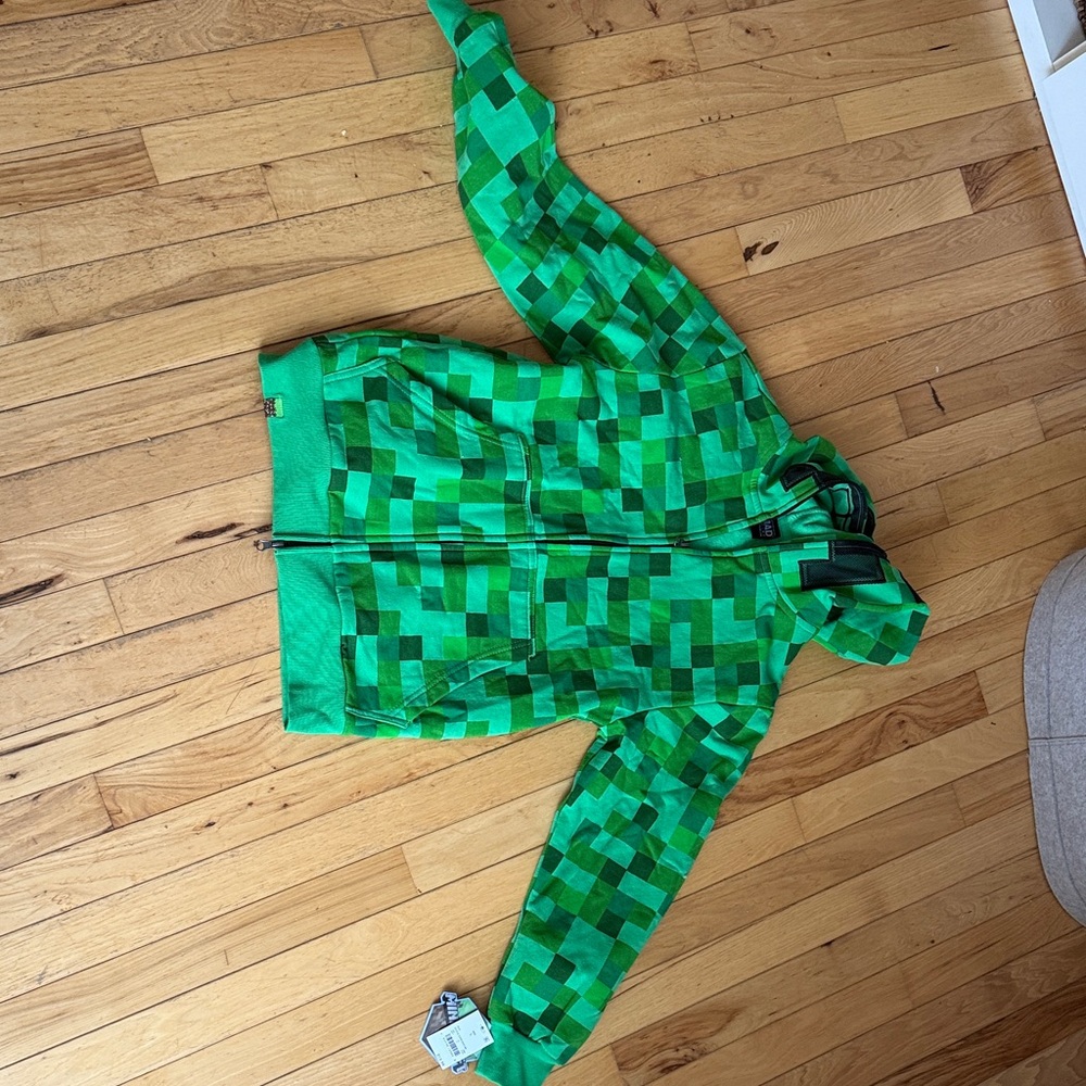 Green Pixelated Kids Hoodie